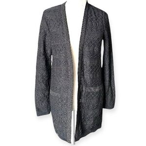 Vintage Missoni Black Zig Zag Chevron Open Front Cardigan Sweater Size 6